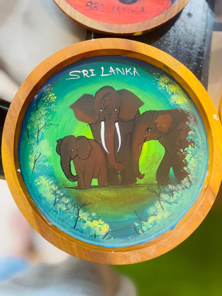 Hand-Painted Name Board – Sri Lanka Theme