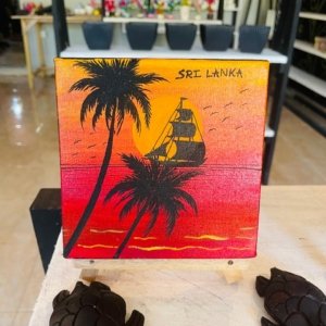 Hand-Painted Round Tray – Ocean Theme