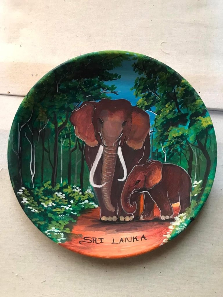 Mini Table Stand – Painted Lanka Scene